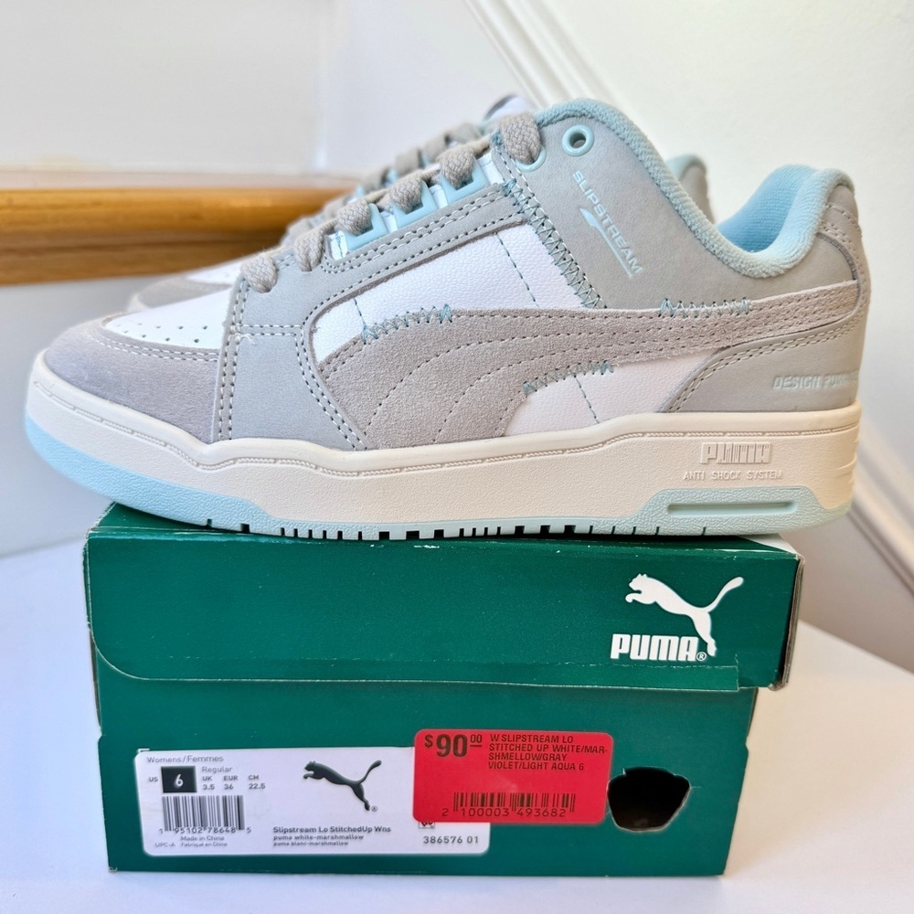 NWT Puma Women’s Slipstream Stitched Up Sneaker Marshmellow White Light Blue